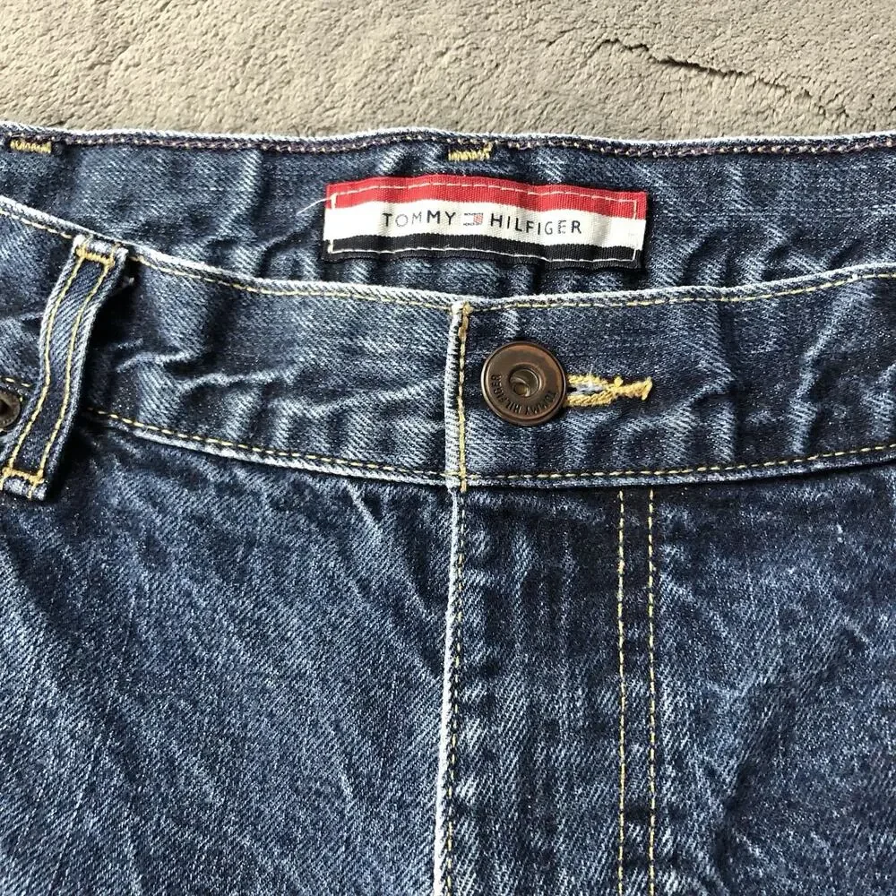 Tommy Hilfiger Slim Fit Jeans Medium Wash Blue‎ Denim 38x30 Preppy Casual Cotton